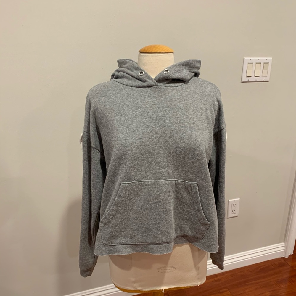Forever 21 Sweater Light Gray No Drawstring